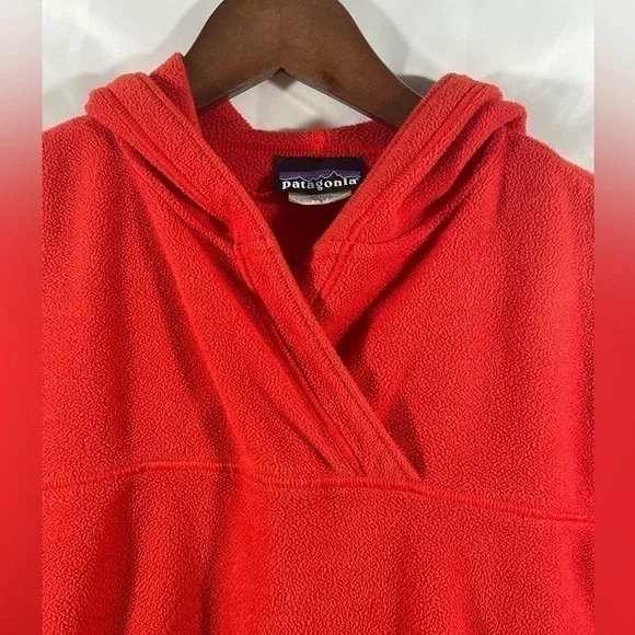Patagonia Fleece Womens Long Sleeve Hoodie Outdoor Orange Size Small - Picture 7 of 7